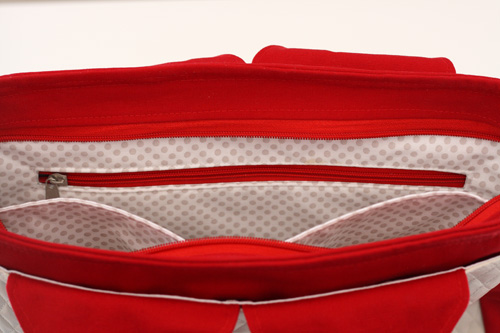 Foxtrot bag pattern : inside pockets