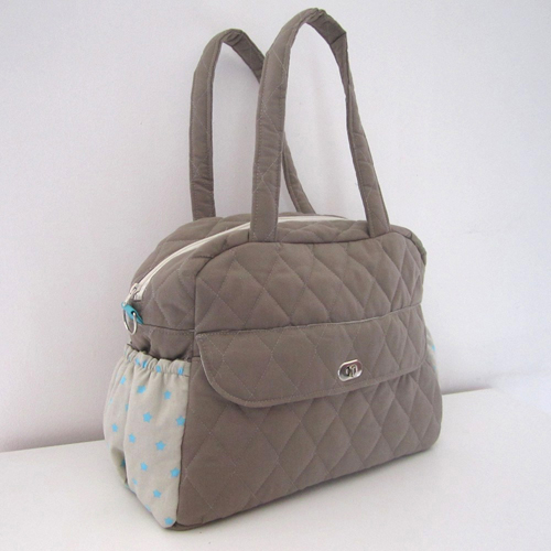 Quilted fabric diaper bag