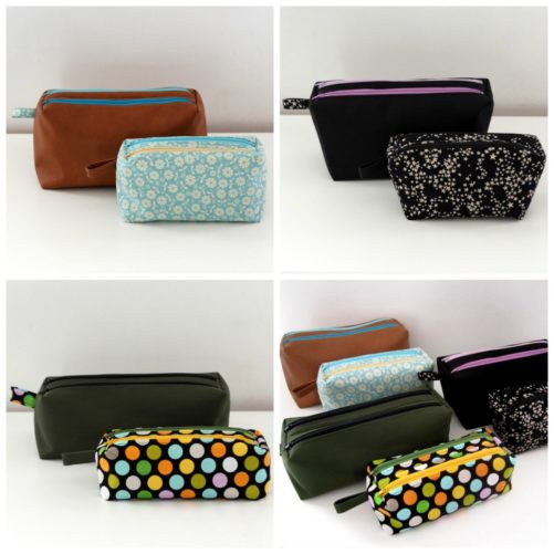 Compartmentalized, double zippered pouches pattern