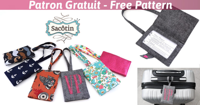 {Patron gratuit} étiquette bagage ou porte-carte Eticôtin - Sacotin